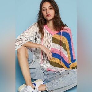 POL Multicolor Knit Top open hole